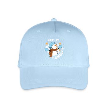 Let it Snow Schneemann Winter - Kinder Bio Basecap - Hellblau - Vorne