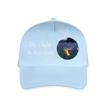 Sei ein Licht in dieser Welt – Glühwürmchen - Kinder Bio Basecap - Hellblau - Vorne