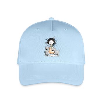 Fille indienne avec des amis de loup - Casquette de baseball bio Enfant - bleu clair - Devant