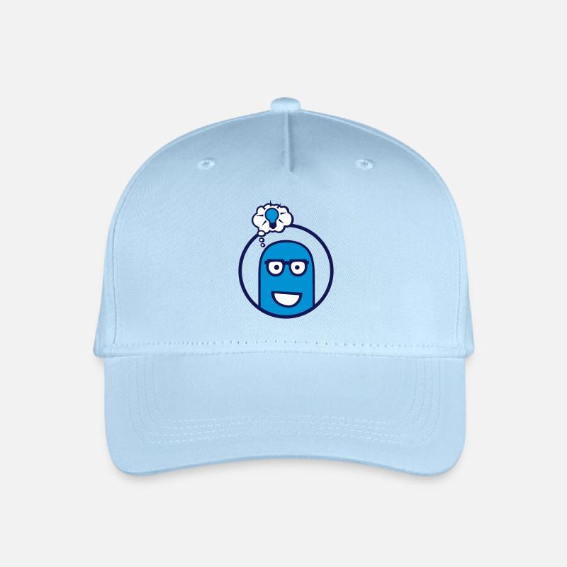 Niedliche Comic Figur (Brille, Kreis) - Kinder Bio Basecap - Hellblau