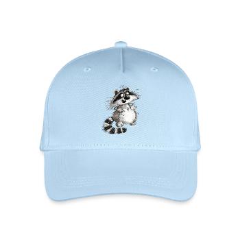 Lustiger Waschbär Cartoon Wildtier - Kinder Bio Basecap - Hellblau - Vorne