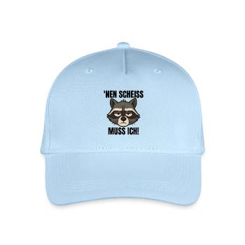 Waschbär nen Scheiss muss ich frecher Spruch - Kinder Bio Basecap - Hellblau - Vorne
