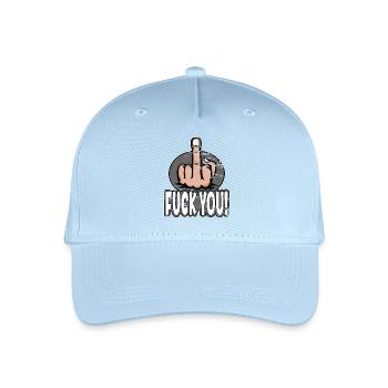 Middle Finger Stinky Finger Fuck You Design - Organic Kids’ Baseball Cap - light blue - Front