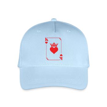 Couples romantiques avec cartes de cœur roi - Casquette de baseball bio Enfant - bleu clair - Devant