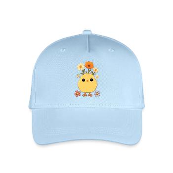 Chick, Spring, Flowers, Summer, Easter, Garden - Organic Kids’ Baseball Cap - light blue - Front