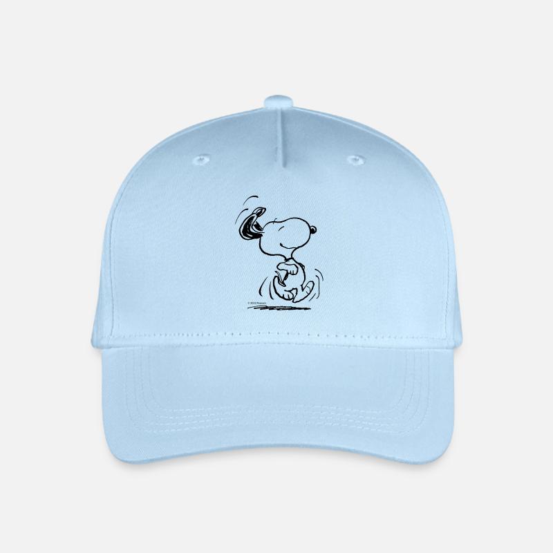 Peanuts Snoopy Freut Sich Lustig Happy Witzig - Kinder Bio Basecap - Hellblau