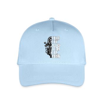 BEHERRSCHE DIE STRASSE MIT DEM BRÜLLEN EINES LÖWEN-BIKERS! - Kinder Bio Basecap - Hellblau - Vorne