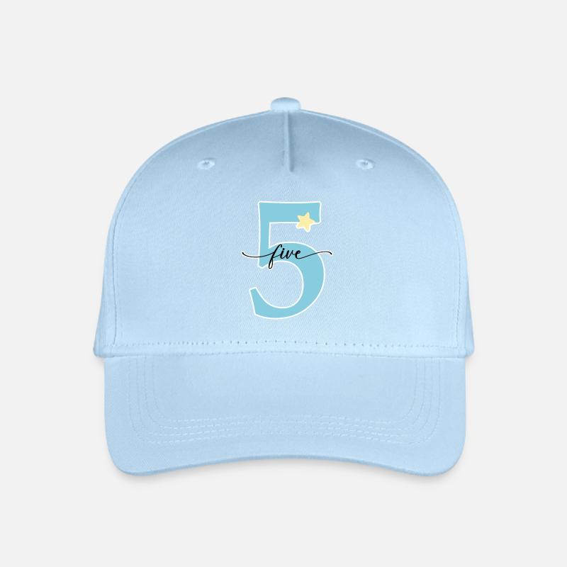 4. Geburtstag Fünf Jahre - Kinder Bio Basecap - Hellblau