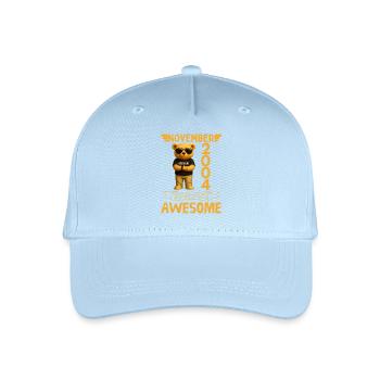 November 2004, 21 Jahre Großartigkeit - Kinder Bio Basecap - Hellblau - Vorne
