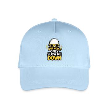 Hair Would Only Slow Me Down - Bald Cool Humor - Organic Kids’ Baseball Cap - light blue - Front