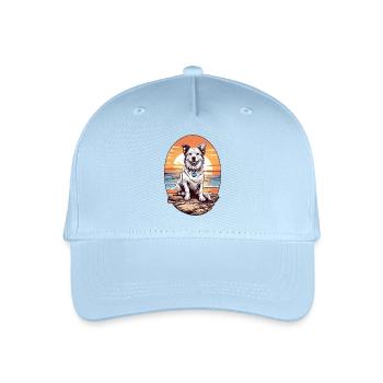 Dog on the beach - Organic Kids’ Baseball Cap - light blue - Front