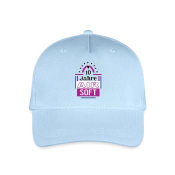 10 Jahre Airsoft Jubiläum Airsoftspielerin - Kinder Bio Basecap - Hellblau - Vorne