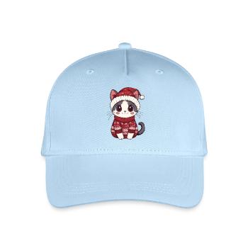 Noël chat - Casquette de baseball bio Enfant - bleu clair - Devant