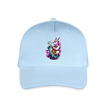 Funkelndes Einhorn Saxophon - Kinder Bio Basecap - Hellblau - Vorne