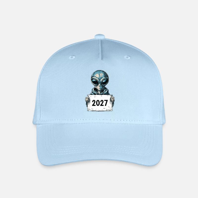 Cooles Alien im Hoodie - Kinder Bio Basecap - Hellblau