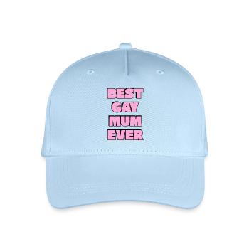 Best Gay Mum Ever Bold Pink Text - Organic Kids’ Baseball Cap - light blue - Front