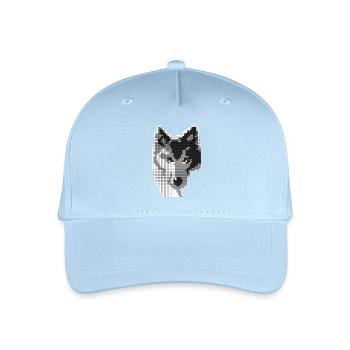 Loup gris en forme de t-shirt pixel Classic - Casquette de baseball bio Enfant - bleu clair - Devant