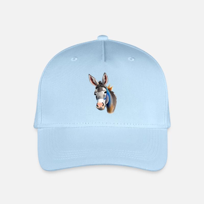 süßer Esel - Kinder Bio Basecap - Hellblau