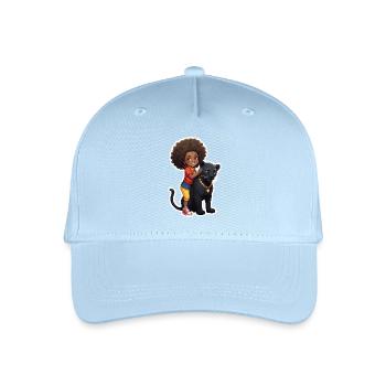 Kinder mit schwarzem Panther - Kinder Bio Basecap - Hellblau - Vorne