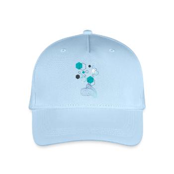 GeoFusion 3: Kühnes geometrisches Design - Kinder Bio Basecap - Hellblau - Vorne