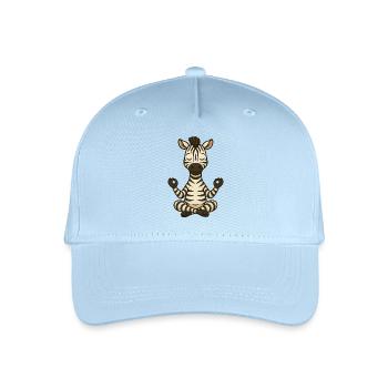 Mignon zèbre yoga méditation relaxation dessin animé - Casquette de baseball bio Enfant - bleu clair - Devant