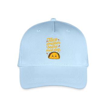 Humorous Taco Dog Drawing With Warm Color Palette - Organic Kids’ Baseball Cap - light blue - Front