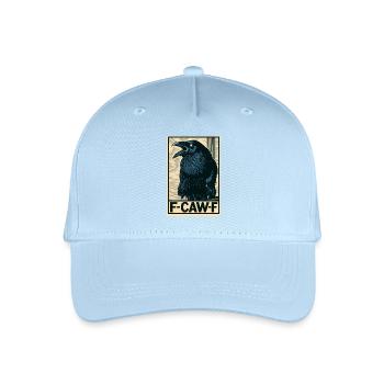 Lustiger schwarzer Krähenvogel mit F-CAW-F-SPRUCH - Kinder Bio Basecap - Hellblau - Vorne