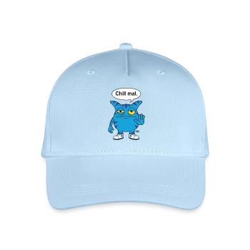 Chill mal - Zooki Monster lustiger Spruch - Kinder Bio Basecap - Hellblau - Vorne