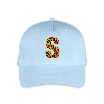 Leopardenmuster S Buchstabe - Kinder Bio Basecap - Hellblau - Vorne