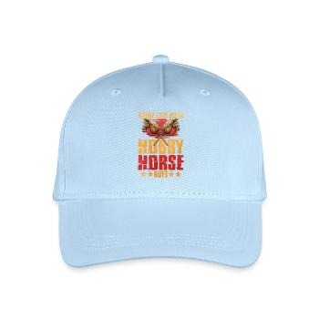 Double Horse Heads Hobby Horse Statement - Organic Kids’ Baseball Cap - light blue - Front