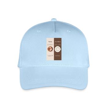 Affiche Moka vs café blanc plat - Casquette de baseball bio Enfant - bleu clair - Devant