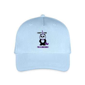 Panda als Einhorn,Lustiges Geschenk für Kids - Kinder Bio Basecap - Hellblau - Vorne