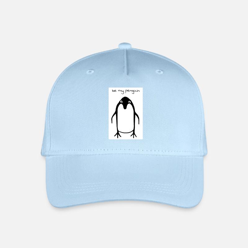 Be My Penguin Pinguinzeichnung - Kinder Bio Basecap - Hellblau