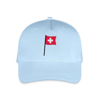 Schweizer Flagge - Kinder Bio Basecap - Hellblau - Vorne