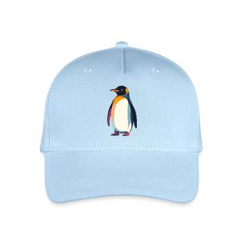 abstrakter Pinguin steht auf Eis Vektor Grafik - Kinder Bio Basecap - Hellblau - Vorne