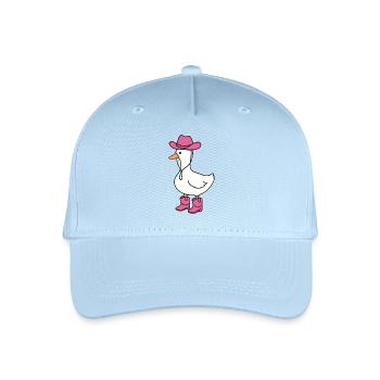 Pink boots duck in cowboy look - Organic Kids’ Baseball Cap - light blue - Front