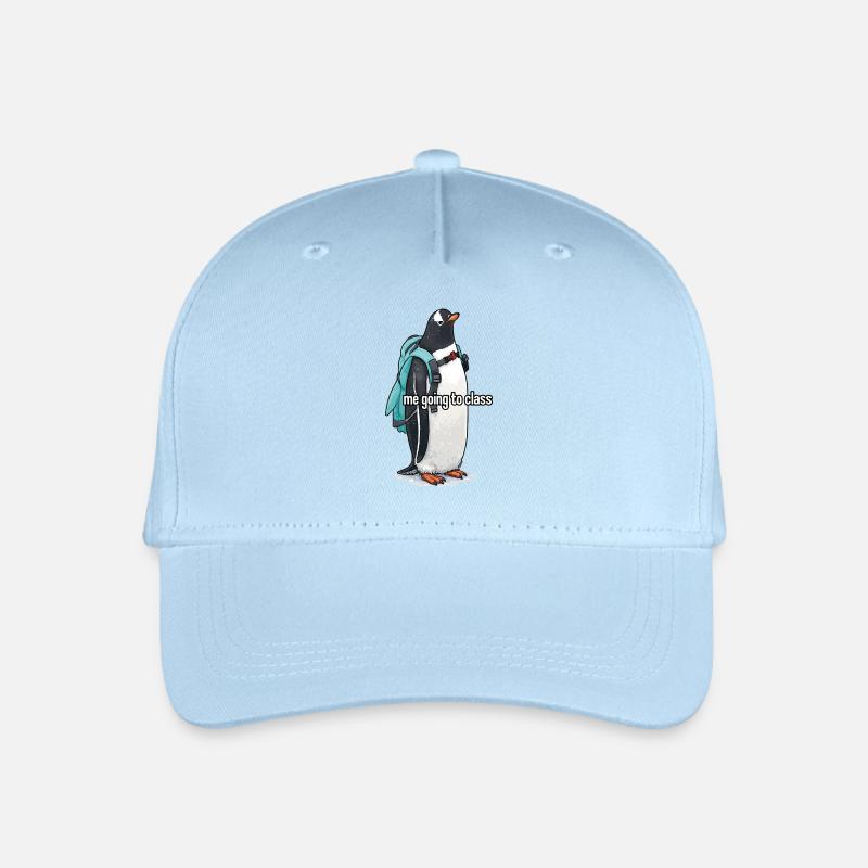 me going to class x Pinguin Edition - Kinder Bio Basecap - Hellblau