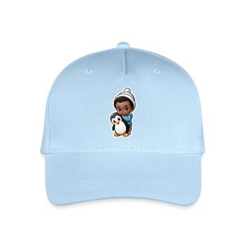 Niedlicher Kind mit Pinguin-Illustration - Kinder Bio Basecap - Hellblau - Vorne