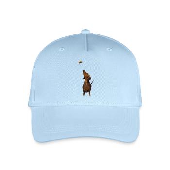 Dackel mit Hummel - Süßestes Dackel Geschenk ever! - Kinder Bio Basecap - Hellblau - Vorne
