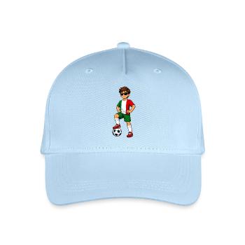 Soccer Boy Mexico Fan Mexican Flag - Organic Kids’ Baseball Cap - light blue - Front