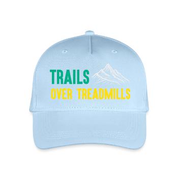 Trailrunning - Trails über Laufbänder - Kinder Bio Basecap - Hellblau - Vorne