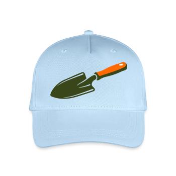 Schaufel Kelle Schatzsuche Garten - Kinder Bio Basecap - Hellblau - Vorne
