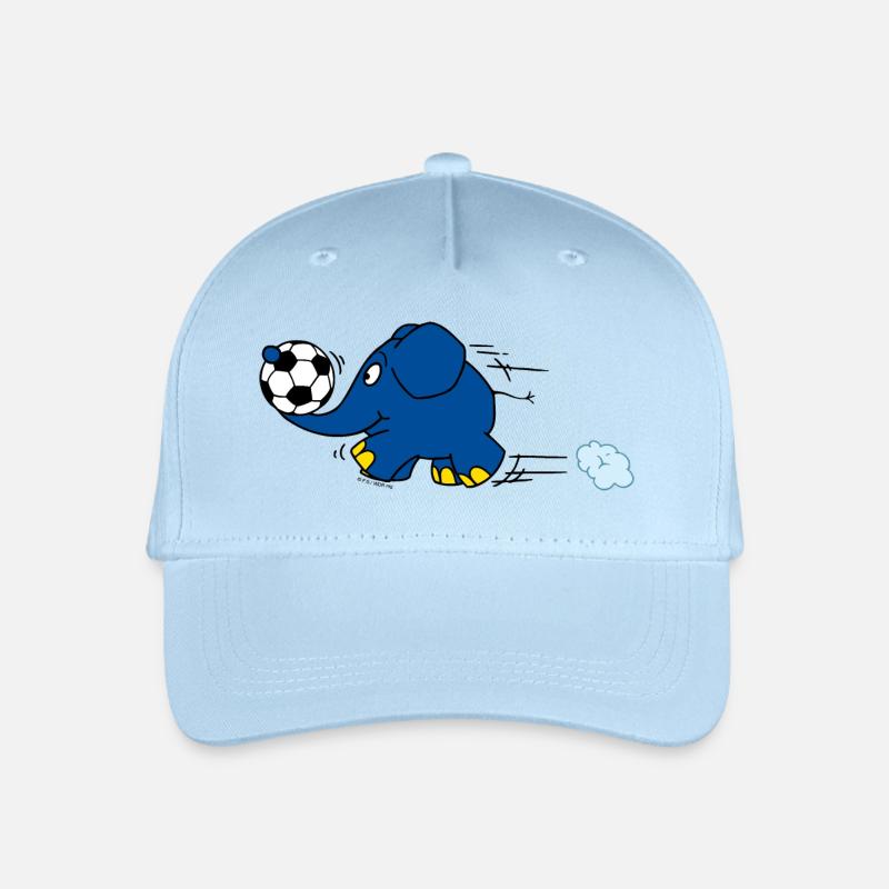 Der Elefant spielt Fussball - Kinder Bio Basecap - Hellblau