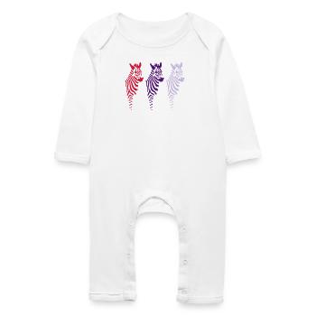Three Zebras (b) - Baby Bio Strampler - Weiß - Vorne
