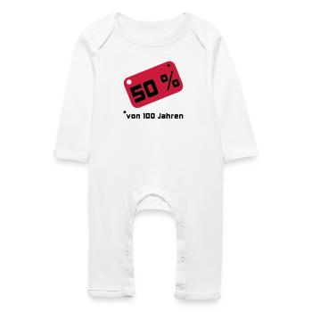 50% ... 100 years - Baby Organic Romper - white - Front