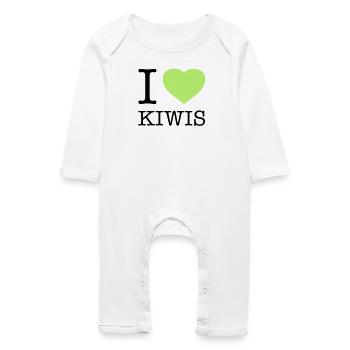 J’AIME LES KIWIS Kiwi - Grenouillère bio Bébé - blanc - Devant