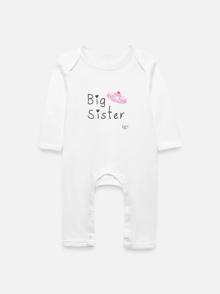 Große Schwester - Baby Bio Strampler - Weiß