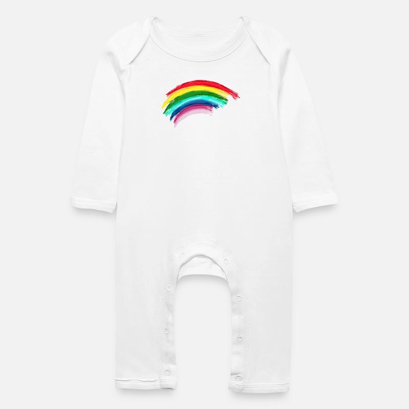 Rainbow Regenbogen Hope - Baby Bio Strampler - Weiß