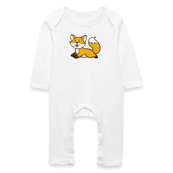 Renard couché - Grenouillère bio Bébé - blanc - Devant