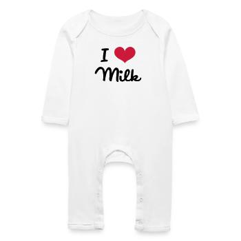 I Love Milk - Baby Bio Strampler - Weiß - Vorne